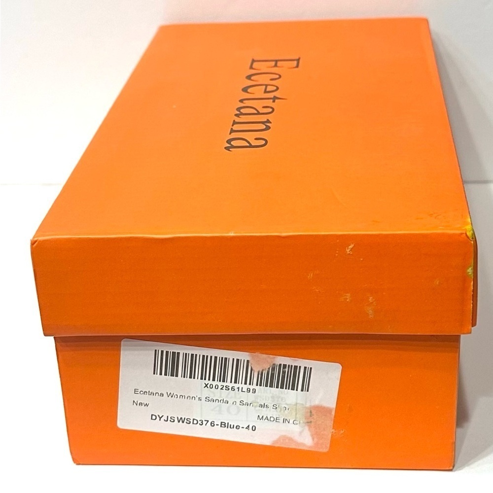 Ecetana Womens Sandals Platform Wedge: Comfortable Dressy Blue Size 40, New - Picture 15 of 15
